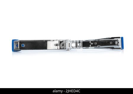 stapler steel color blue. protracted. isolated on white background ...