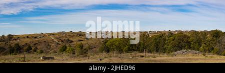 Panoramic view of Villa Yacanto, Calamuchita Valley, Cordoba province, Argentina Stock Photo