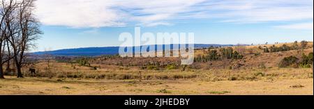 Panoramic view of Villa Yacanto, Calamuchita Valley, Cordoba province, Argentina Stock Photo