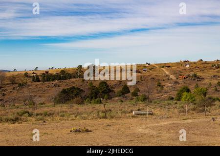 Panoramic view of Villa Yacanto, Calamuchita Valley, Cordoba province, Argentina Stock Photo