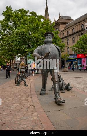 Dundee, Scotland, UK – June 23 2022. Statue of Desperate Dan located in Dundee high street Stock Photo