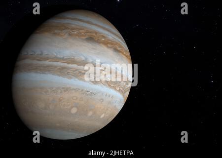 Jupiter is one of the planets in the solar system. 3d illustration Stock Photo