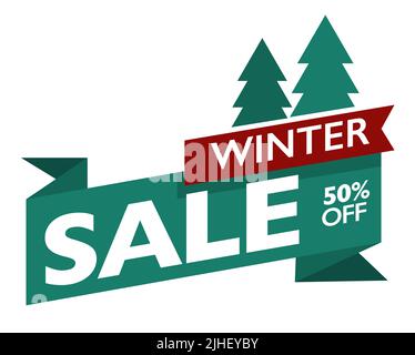 Winter sale vector poster. Banner sign Stock Vector