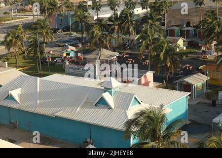 Aerial view of Freeport Port Lucaya on Grand Bahama Island Stock Photo