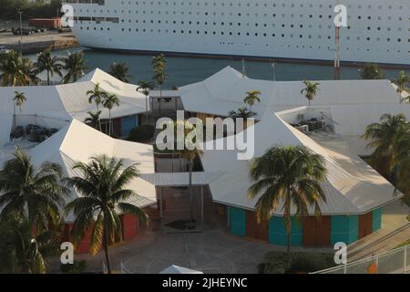 Aerial view of Freeport Port Lucaya on Grand Bahama Island Stock Photo