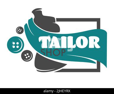 Mannequin and sewing tools atelier and tailor service isolated icons vector Stock Vector
