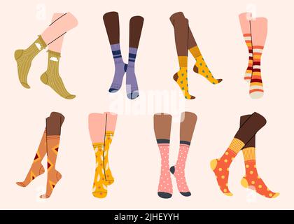 Woman stocking vector cartoon set icon Stock Vector Image & Art - Alamy