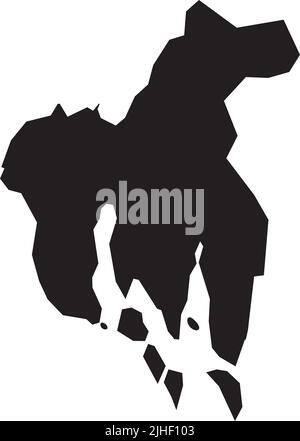 Map of Scandinavia icon outline black color vector in circle round ...