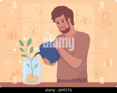 Investments 2D vector isolated illustration Stock Vector