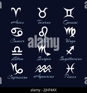 Astrological glyphs collection Stock Vector