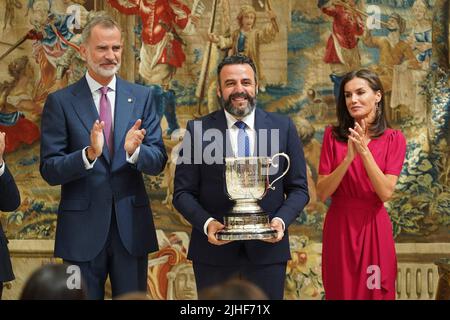 Madrid, Spain. 18th July, 2022. Spanish King Felipe VI and Letizia Ortiz during National Sports Awards 2022 in Madrid on Monday, 18 July 2022. Credit: CORDON PRESS/Alamy Live News Credit: CORDON PRESS/Alamy Live News Stock Photo