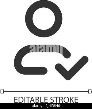 Saving changed information of contact pixel perfect linear ui icon Stock Vector