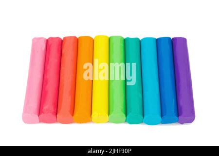 clay. plasticine. wall. Isolated on white background. Stock Photo