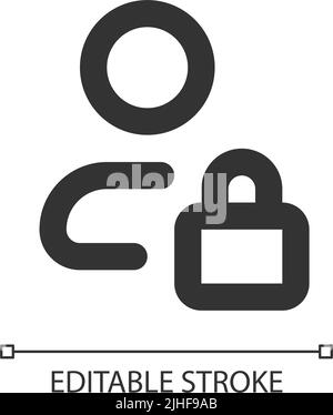 Hidden private contact pixel perfect linear ui icon Stock Vector