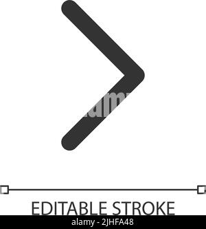 Right arrow pixel perfect linear ui icon Stock Vector