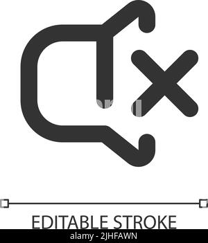 Turn off sound pixel perfect linear ui icon Stock Vector