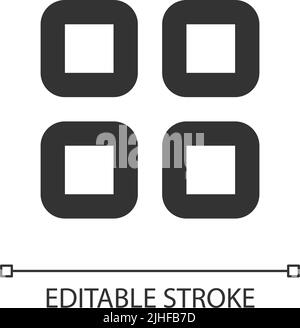 Bento like menu pixel perfect linear ui icon Stock Vector