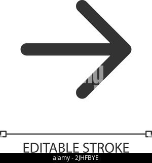 Rightwards arrow pixel perfect linear ui icon Stock Vector