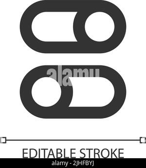 Switch on and off buttons pixel perfect linear ui icon Stock Vector