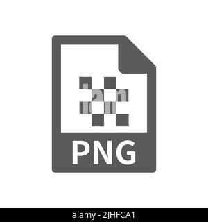 Png file black vector icon. Media file type and format symbol. Stock Vector