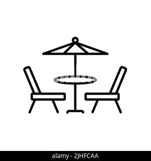 Table with chairs icon vector symbol illustration Stock Vector