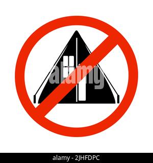 Sign no camping tourist tent icon forbidden Vector Image Stock Vector ...