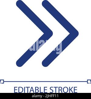 Right double arrow pixel perfect RGB color ui icon Stock Vector