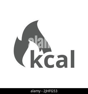 Burning calories black vector icon. Kcal burn simple filled symbol. Stock Vector