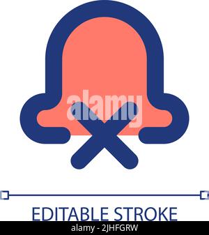 Silent notifications pixel perfect RGB color ui icon Stock Vector