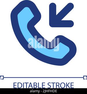 Incoming call pixel perfect RGB color ui icon Stock Vector