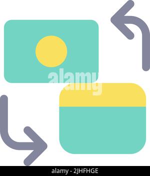 Different banks accounts transfer flat color ui icon Stock Vector