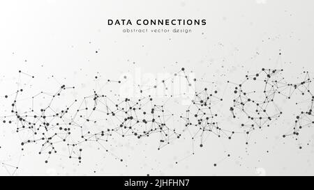 Abstract mesh vector background. Futuristic technology style card. Lines, point, planes in 3d space. Stock Vector