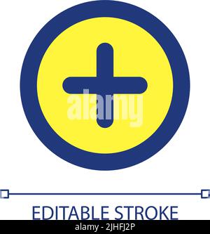 Add button pixel perfect RGB color ui icon Stock Vector