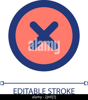 Delete button pixel perfect RGB color ui icon Stock Vector