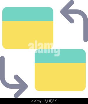 Intra bank transfer flat color ui icon Stock Vector