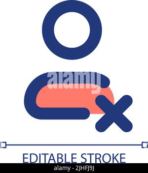 Delete contact pixel perfect RGB color ui icon Stock Vector