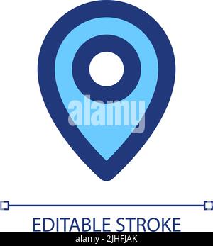 Location pin pixel perfect RGB color ui icon Stock Vector