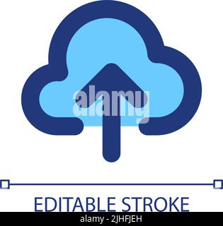 Upload to cloud pixel perfect RGB color ui icon Stock Vector