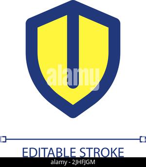 Security shield pixel perfect RGB color ui icon Stock Vector