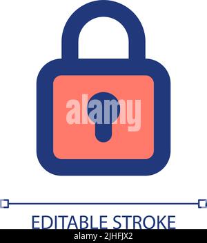 Locked padlock pixel perfect RGB color ui icon Stock Vector