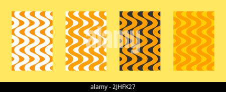 Pasta wavy pattern. Noodle, ramen abstract wallpaper. Pasta ornament, vector doodle illustration Stock Vector