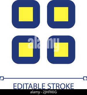Bento like menu pixel perfect RGB color ui icon Stock Vector