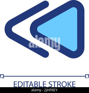 Fast reverse button pixel perfect RGB color ui icon Stock Vector