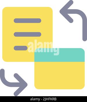 Bank account statement flat color ui icon Stock Vector