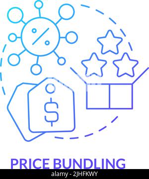 Price bundling blue gradient concept icon Stock Vector