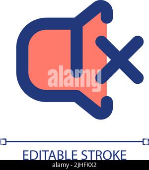 Turn off sound pixel perfect RGB color ui icon Stock Vector