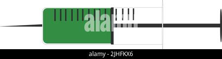 syringe graphics with green liquid Stock Vector