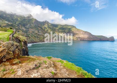 view from the crane viewpoint on the Guindaste mirador on the island of Madeira on a winter day Stock Photo