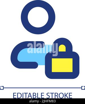 Hidden private contact pixel perfect RGB color ui icon Stock Vector