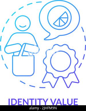 Identity value blue gradient concept icon Stock Vector